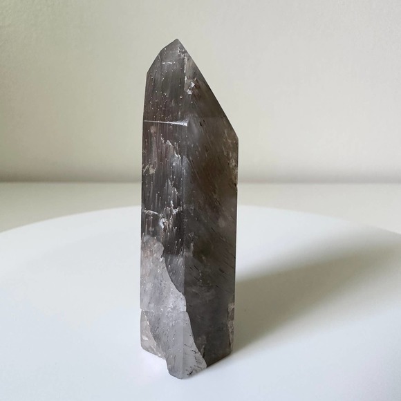 Gray Amphibole Quartz Tower Angel Phantom Crystal Natural High Quality - Picture 5 of 6